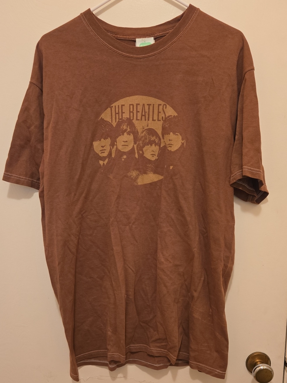 Vintage Men's Beatles Brown Short Sleeve T-Shirt.
